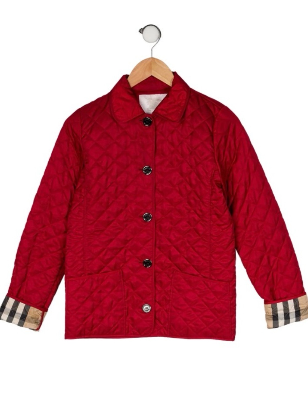 Burberry Kids Quilted Red Button-Front Coat